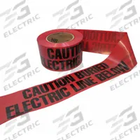 APPROVED VENDOR Barricade Tape: 300 ft Tape Lg, Red, Caution Buried Electric Line Below Legend (MPN UT08-3-PK). Key specifications — Message: Caution Buried Electric Line Below; Material: Polyethylene.