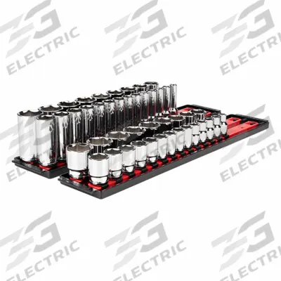 TEKTON Socket Set: 1/2 in Drive, 46 Piece, 6-Point, Metric - SAE & Metric Socket Sets