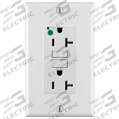 LEVITON Duplex Receptacle: Hospital Grade Fed. Spec., Duplex, 5-20R, White, GFCI - General Purpose Receptacles