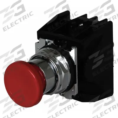EATON Hazardous Location Push Button: 30 mm, Metallic, Mushroom Head Profile - Mushroom-Head Push Buttons