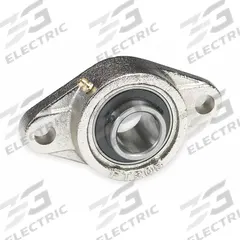 DAYTON 2 Bolt Flange Bearing: Radial Ball, 1 in Bore, Cast Iron, Set Screws, 4 7/8 in Lg, Rhombus (MPN 3FDE2). Key specifications — Bore Type: Cylindrical; Brand: DAYTON; Lubricant Material: Chevron SRI 2; Mounting Bolt Size: 7/16 in; Split Housing: Not Split; System of Measurement: Inch.