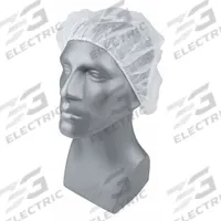 CONDOR Bouffant Cap: Gen Use, Polypropylene, Flat Bouffant, White, 24 in Dia, Box, 100 PK (MPN 23KX18). Key specifications — Packaging: Box; Brand: CONDOR; Latex-Free: Yes; Material: Polypropylene.