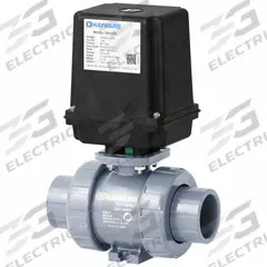 HAYWARD FLOW CONTROL Electrically Actuated Two-Way Ball Valve: 3/4 in, PVC, 120V AC, Straight (MPN EATBH107STE). Key specifications — Actuator Features: Thermal Overload Protection; Brand: HAYWARD FLOW CONTROL.