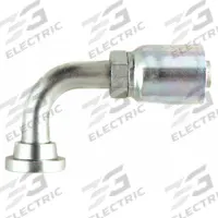 PARKER Hydraulic Crimp Fitting: Steel x Steel, 90° Elbow, -8 For Hose Dash Size, Male x Genderless (MPN 11943-12-8). Key specifications — Fitting Gender: Male x Genderless; Fitting Connection Type: Flange x Crimp; Thread Size: 0.511"-27; For Hose Dash Size: -8; Brand: PARKER.