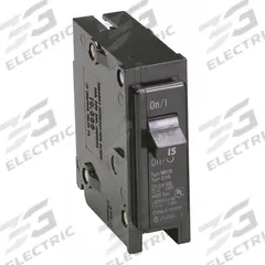 EATON Circuit Breaker: 15 A, 120/240V AC, Single Phase, 10kA at 120/240V AC, Type BR Loadcenters (MPN BR115). Key specifications — Amps: 15 A; AC Voltage Rating: 120/240V AC; Phase: Single; Max. AIR Rating: 10kA at 120/240V AC; Circuit Breaker Type: Standard; For Use With: Type BR Loadcenters; Brand: EATON.