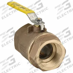 APOLLO Manual Two-Way Ball Valve: 2 1/2 in, Bronze, Straight, FNPT x FNPT, Std Port, Two-Piece, PTFE (MPN 7010910A). Key specifications — Brand: APOLLO; Handle: Lever.