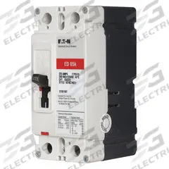 EATON Molded Case Circuit Breaker: 200 A Amps, 65kA at 240V AC, Fixed, AB, Load Side Lug, Std, ED (MPN ED2200). Key specifications — attr217792: ED; attr196056: 65kA at 240V AC; attr196057: Fixed; attr196058: AB; attr196059: Load Side Lug; attr196061: 225A/F.