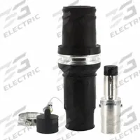 Single Pole Inline: Male, Black, 1000V AC, 1,135 A, Crimp Tube Termination, 49 Series (MPN 49M77-E). Key specifications — Gender: Male; Series: 49; Brand: LEVITON.