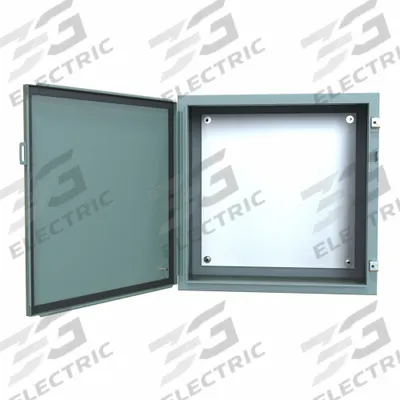HAMMOND Electrical Enclosure: Steel, 24 in x 24 in x 12 in, NEMA 12/13, w/Panel - Steel Dust-Tight Enclosures