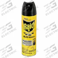 RAID Insect Killer: For Use On Flying and Crawling Insects, Aerosol Spray Can, 15 oz Container Size (MPN 300819). Key specifications — Brand: RAID; Container Type: Aerosol Spray Can; DEET Concentration: DEET-Free; Form: Aerosol Spray; Indoor/Outdoor Use: Indoor/Outdoor; Insect Group: Flying and Crawling; Targeted Insects: Cockroaches.