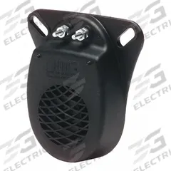 ECCO Vehicle Backup Alarm: Fixed, Tonal, 97 dB Max Sound Level, 12V DC, 97 dB Min Sound Level, Black (MPN 210). Key specifications — Alarm Tone Type: Tonal; Mount Type: Bolt; Connector Type: 8-32 Uni Stud Connector; Brand: ECCO; SAE Type Rating: Type C; Operating Voltage: 12V DC.