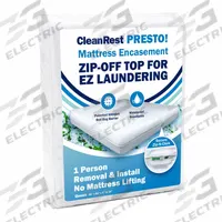 CLEANREST Bedbug Barrier: Queen, 80 in Overall Lg, 60 in Overall Wd, White, Waterproof, Zipper Grip (MPN 845168017817). Key specifications — Brand: CLEANREST; Cover Material: Polyester; Mattress Pad Material: Polyester Blend.