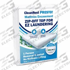 CLEANREST Bedbug Barrier: Queen, 80 in Overall Lg, 60 in Overall Wd, White, Waterproof, Zipper Grip (MPN 845168017817). Key specifications — Brand: CLEANREST; Cover Material: Polyester; Mattress Pad Material: Polyester Blend.