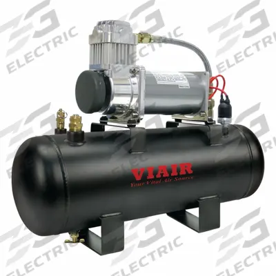 VIAIR CORPORATION Portable Air Compressor: Quiet, Oil Free, 2 gal, Horizontal, 0.37 hp - Portable Electric Air Compressor Combo Kits