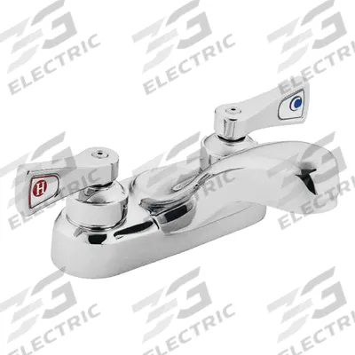 MOEN Low Arc Bathroom Faucet: M-Dura, Brass, Chrome Finish, 1.2 gpm Flow Rate - Centerset Handle Bathroom Faucets