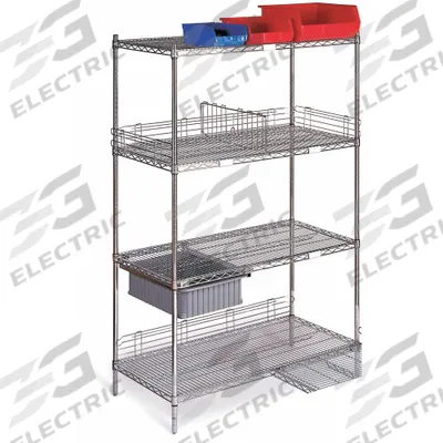 APPROVED VENDOR Wire Shelving Unit: 72 in x 18 in x 79 in, Dry, Split Sleeve, 4 Shelves - Mobile Wire Shelving for Dry Use