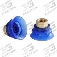 SCHMALZ Vacuum Pad Assembly: Bellows, 1.5 Folds, 3/8 in NPT, 55 mm Pad Dia, Elastodur ED, Blue, 85 A (MPN 10.01.42.00047). Key specifications — attr1019101: 10.01.42.00047; attr1019103: SCHMALZ; attr1019107: 85 A.