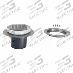 ZURN Floor Drain: 9 7/8 in Overall Dia, 5 in Grate Size, 4 in Nominal Pipe Size, Solvent Weld, PVC (MPN EZ2-PV3-ST-CC). Key specifications — Color: Bronze; Connection Type: Solvent Weld; Brand: ZURN; Includes: Stainless Steel Clamp Collar.