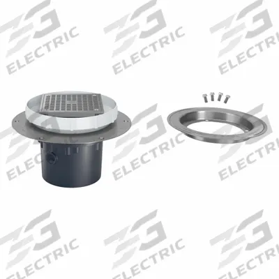 ZURN Floor Drain: 9 7/8 in Overall Dia, 5 in Grate Size, 4 in Nominal Pipe Size - Height Adjustable Floor Drains