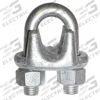DAYTON Wire Rope U-Bolt Clip: 3/8 in Compatible Rope Dia, 6 1/2 in Rope Turnback Lg, Malleable Iron (MPN 2VKJ4). Key specifications — Fabrication: Cast; Color: Silver; Material: Malleable Iron; Brand: DAYTON.