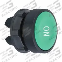 SCHNEIDER Flush Push Button: Green, 22 mm Mounting Size, Non-Metallic, Momentary (MPN ZB5AA341). Key specifications — Brand: SCHNEIDER; Action: Momentary; Legend: On; Series: XB5; Push Button Material Type: Non-Metallic.