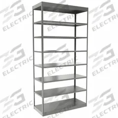 HALLOWELL Metal Shelving: Standalone, Heavy-Duty, 48 in x 18 in, 84 in Overall Ht, 8 Shelves (MPN DT5713-18HG). Key specifications — Frame Material: Steel; Shelving Material: Steel; Assembled: Unassembled; Color: Gray; Brand: HALLOWELL.
