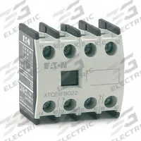 EATON Auxiliary Contact: 4NO, 16 A Max Current (AC), Front Mount, Front-Mounted (MPN XTCEXFAC40). Key specifications — Brand: EATON; Compatible with Series: XTRE Control Relays.