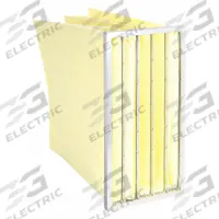 GRAINGER Pocket Air Filter: 24 in x 12 in x 22 in, MERV 14, Yellow, Synthetic, 5 Pockets (MPN 5M401). Key specifications — Display Sell UOM: EA; Brand: GRAINGER; Media Material: Synthetic; Performance Rating: MERV 14.