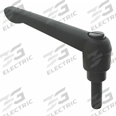 APPROVED VENDOR Adjustable Handle: Zinc w/ Steel Thread, M6 Thread, 25 mm Thread Lg - Teardrop-Style Adjustable Handles with Threaded Stud
