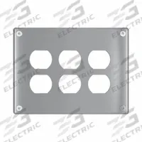 LEGRAND Wall Plate: Duplex Outlet, 3 Gang, Silver, Jumbo Size (MPN WSP63D1PS). Key specifications — Brand: LEGRAND; Material: Stainless Steel; Includes: Torx Security Screws.