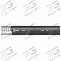 Liquid Tight Conduit: 3 in Trade Size, Black, 25 ft Nominal Lg, ATX (MPN ATX-18). Key specifications — Conduit Color: Black; Brand: LIQUATITE; Series: ATX.