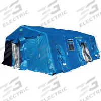 FSI Portable Medical Tent: 24 ft Overall Lg, 18 ft Overall Wd, 9 ft Overall Ht, Nylon/PVC, Blue (MPN F-SCSS5672-IS-ASEH). Key specifications — attr1055387: Hammer; attr1055401: Portable Medical Tent; attr1055372: FSI.