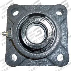 NTN 4 Bolt Flange Bearing: Radial Ball, 2 3/16 in Bore, Cast Iron, Eccentric Collar, 6 13/32 in Lg (MPN UELFU-2.3/16M). Key specifications — Bore Type: Cylindrical; Brand: NTN; Lubricant Material: NLGI #3 Equivalent; Mounting Bolt Size: 5/8 in; System of Measurement: Inch.