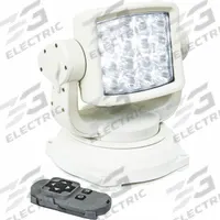 BUYERS PRODUCTS Spotlight: Square, Spot, LED, Handheld Remote, Screw, Blunt Cut Wires, White (MPN 1492200). Key specifications — Housing Color: White; Brand: BUYERS PRODUCTS; Electrical Connection: Blunt Cut Wires; Installation Type: Permanent; Controller Type: Handheld Remote.