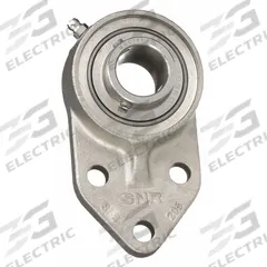 NTN 3 Bolt Flange Bearing: Radial Ball, 1 in Bore, SS, Set Screws, 2 5/8 in Lg, 1 13/32 in Wd, 440C (MPN SUCFB205-16CCFG1). Key specifications — Bore Type: Cylindrical; Brand: NTN; Lubricant Material: FDA/USDA-H1 Solid Grease; Mounting Bolt Size: M8; System of Measurement: Inch; Included Bearing Cap: Closed Cap.