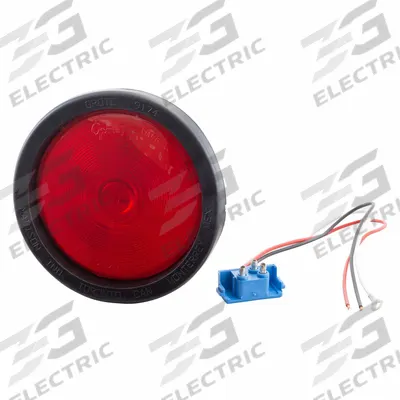GROTE Stop/Turn/Tail Light: Incandescent, Stop Light, Red, Round, 4 5/16 in Overall Dia - Stop Lights