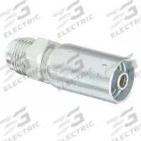 KURT Hydraulic Crimp Fitting: Carbon Steel, Straight, -8 For Hose Dash Size, Male x Male (MPN MJ-08-10). Key specifications — Fitting Gender: Male x Male; Fitting Connection Type: JIC x Hose End; Thread Size: 7/8"-14; For Hose Dash Size: -8; Brand: KURT.