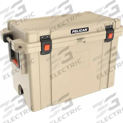 PELICAN Marine Chest Cooler: Tan, 85 Cans, 95 qt Cooler Capacity - Heavy-Duty Chest Coolers
