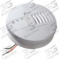 KIDDE Carbon Monoxide Alarm: Carbon Monoxide, Hardwired, CO Detector, Electrochemical, Hardwired (MPN KN-COB-IC). Key specifications — Operating Voltage: 120V AC; Sensor Type: Electrochemical; Volume Level: 85 dB @ 10 ft; Mount Type: Surface; Battery Size: AA; Alarm Setting: 30 ppm; Alert Type: Sound; Battery Location: Back.