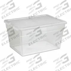 STERILITE Storage Tote: 14.5 gal, 23 in x 16 1/4 in x 12 3/8 in, Clear Body, White Lid, 10 to 20 gal (MPN 42488008). Key specifications — Material: Plastic; Body Color: Clear; Lid Color: White; Brand: STERILITE.