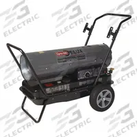 DYNA-GLO Portable Oil and Kerosene Torpedo Heater: Wheeled Mounted, 3,200 sq ft Heating Area (MPN KFA135DGD). Key specifications — Key Features: Built-In Air Pressure Gauge; Portability: Wheeled Mounted; Brand: DYNA-GLO; Tank Capacity/Hours on One Filling: 10 gal/10 hr; Overall Dimensions - H x L x D: 32-1/4 in x 41-7/8 in x 41-15/16 in.