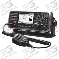 ICOM Marine Mobile Two-Way Radio: VHF, Analog and Digital, DSC, 25 W, 88 Channels, Alphanumeric, GPS (MPN M605 31 USA). Key specifications — attr920640: Marine; attr920639: Marine Mobile Two-Way Radio; attr920621: Draining Function; attr920622: IPX8; attr920595: M605 31 USA; attr920607: ICOM; attr920646: FCC Part 80; attr920661: Analog and Digital.