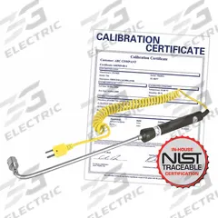REED INSTRUMENTS Probe,Type K,Surface,Nist Cert: -58°F to 932°F /-50°C to 500°C, 7.9 in Probe Lg (MPN R2930-NIST). Key specifications — Brand: REED INSTRUMENTS; Accuracy: ±3.96 °F @ -58 to 560 °F; Handle Type: Straight.