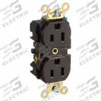 LEVITON Receptacle: Duplex, 5-15, Brown, 125V AC, 15 A, 2 Pole / 3 Wire (MPN 5262)