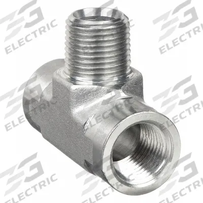 PARKER Metal Pipe Tee: Tee, Carbon Steel, 1/2 in x 1/2 in x 1/2 in - Threaded Instrumentation Extreme-Pressure Pipe Fittings