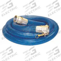 Water Suction and Discharge Hose: 3 in Hose Inside Dia., 65 psi, Blue/Clear, 20 ft Hose Lg (MPN 45DU73). Key specifications — Temp. Range: -40° to 150°F; Hose Color: Clear; Brand: KURIYAMA.