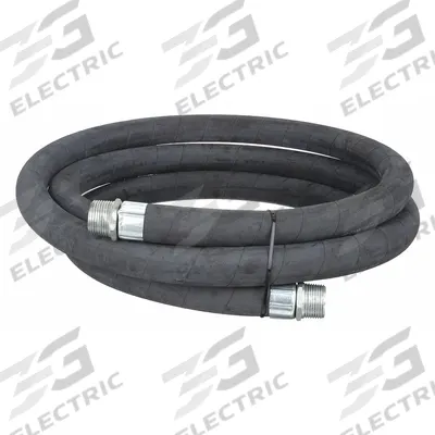 Dayton Discharge Hose: Discharge Hose, 1 in x 12 ft, Rubber, Rubber, Aluminum - Discharge Hoses for Fuel Transfer Pumps