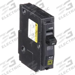 SQUARE D Miniature Circuit Breaker: 20 A, 120/240V AC, Single Phase, 10kA at 120/240V AC, 1 Poles (MPN QO120HID). Key specifications — Phase: Single; Amps: 20 A; AC Voltage Rating: 120/240V AC; Max. AIR Rating: 10kA at 120/240V AC; For Use With: QO Load Centers and NQ Panelboards; Brand: SQUARE D.