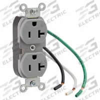 LEVITON Receptacle: Duplex, 5-20, Gray, 125V AC, 20 A, 2 Pole / 3 Wire (MPN 5340-GY)