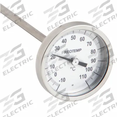 REOTEMP Soil Dial Thermometer: -10°C to 110°C, +/- 1% Accuracy, 36 in Stem Lg - Dial Thermometers for Soil